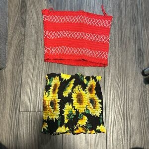 2 scrunchy tube tops